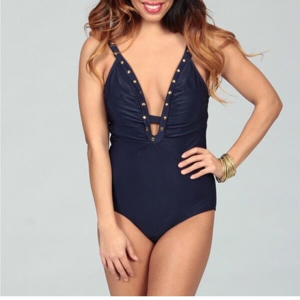 Paper Denim & Cloth Navy One Piece Swimsuit, 8